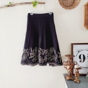 Sioni Floral Wool Blend Skirt Black Size Large